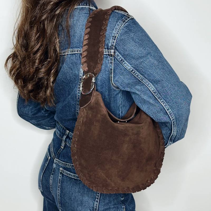 Thumbnail of Hobo Bag Suede Cioccolato image