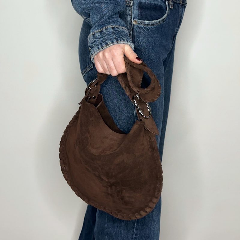 Thumbnail of Hobo Bag Suede Cioccolato image