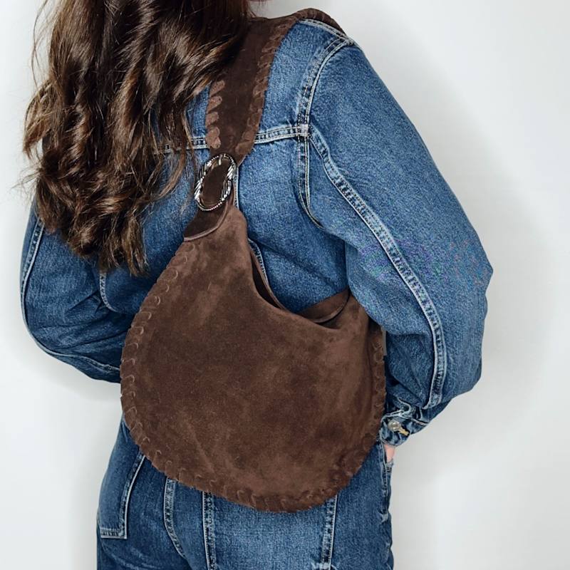 Thumbnail of Hobo Bag Suede Cioccolato image