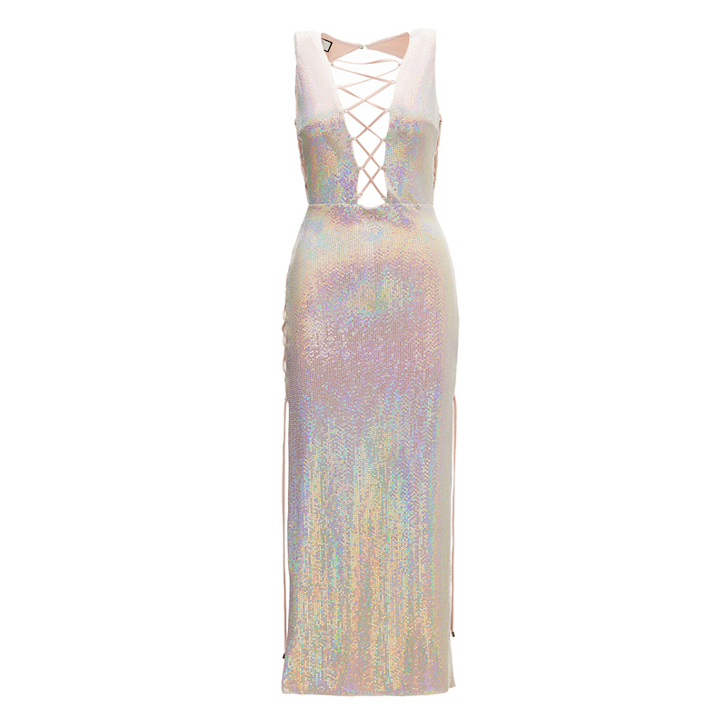 Women's Holographic-Effect Midi Dress Multicolour | Extra Small | Nissa