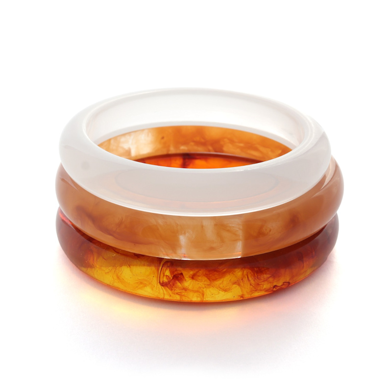 Thumbnail of Honey Tortoise Resin Bangle Set image