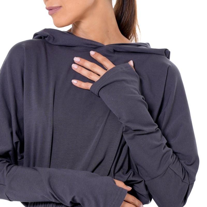 Thumbnail of Hooded Midi Dress In Grey image