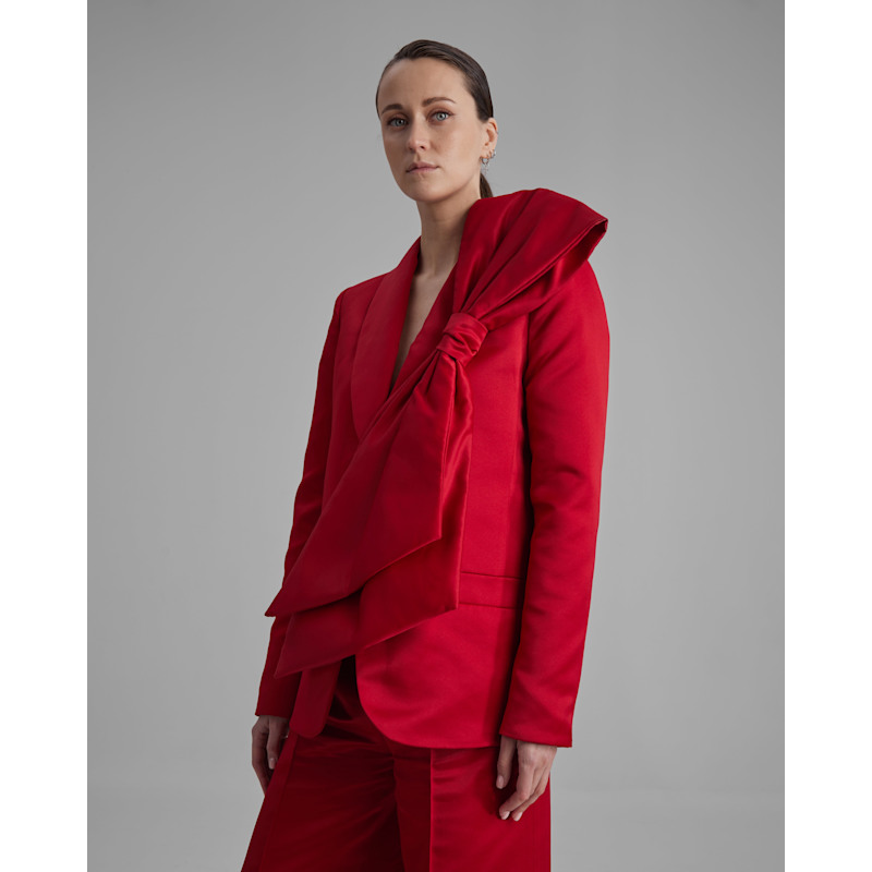 Thumbnail of Hope Jacket + Side Bow | Oversized Blazer In Red image