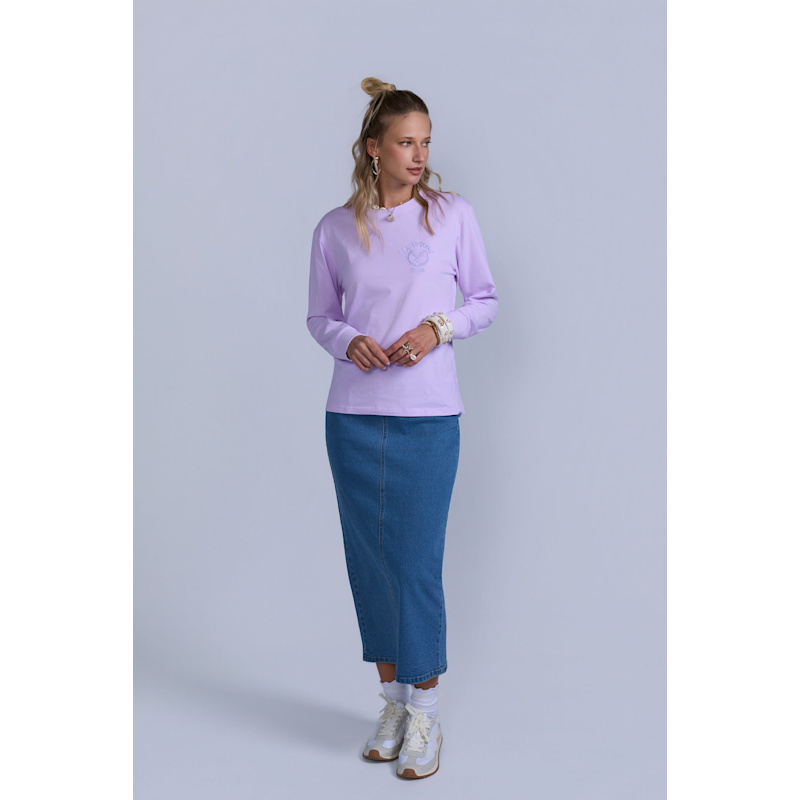 Thumbnail of Horsebit Denim Skirt - Light Wash image