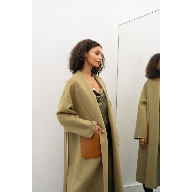 Thumbnail of Hourglass Cashmere Belted Coat - Hojicha image