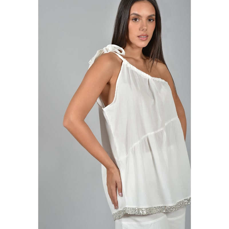 Thumbnail of Howe White One Shoulder Flow Top image