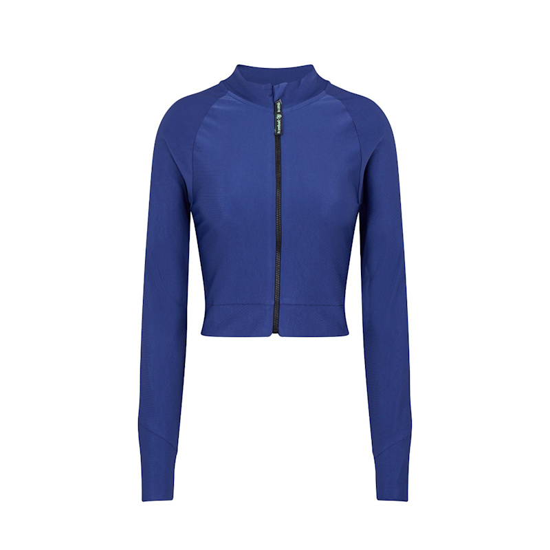 Thumbnail of Stella Zipper Swim Crop Top With Long Sleeves image
