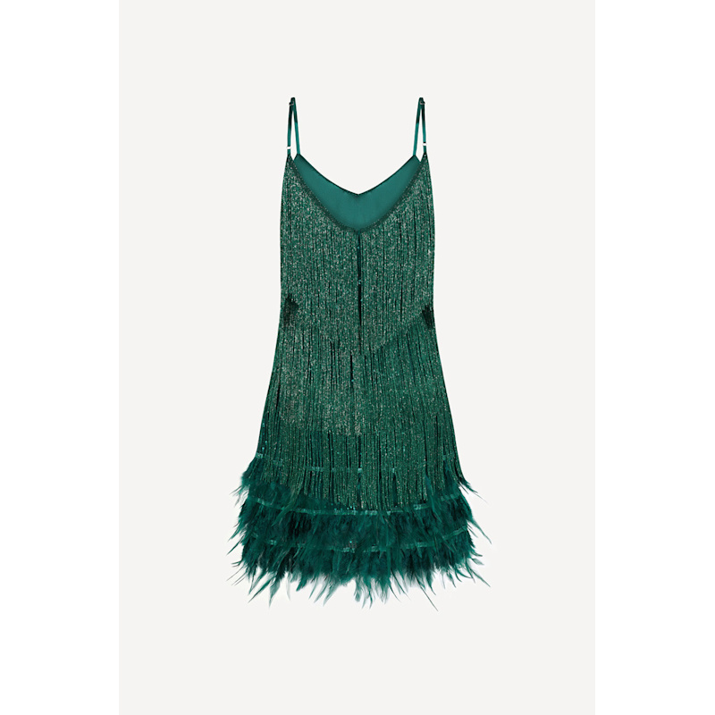Hundred Watt Tassel Dress In Green | PRETTY ECCENTRIC | Wolf & Badger