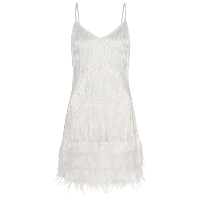 Thumbnail of Hundred Watt Tassel Dress In White image