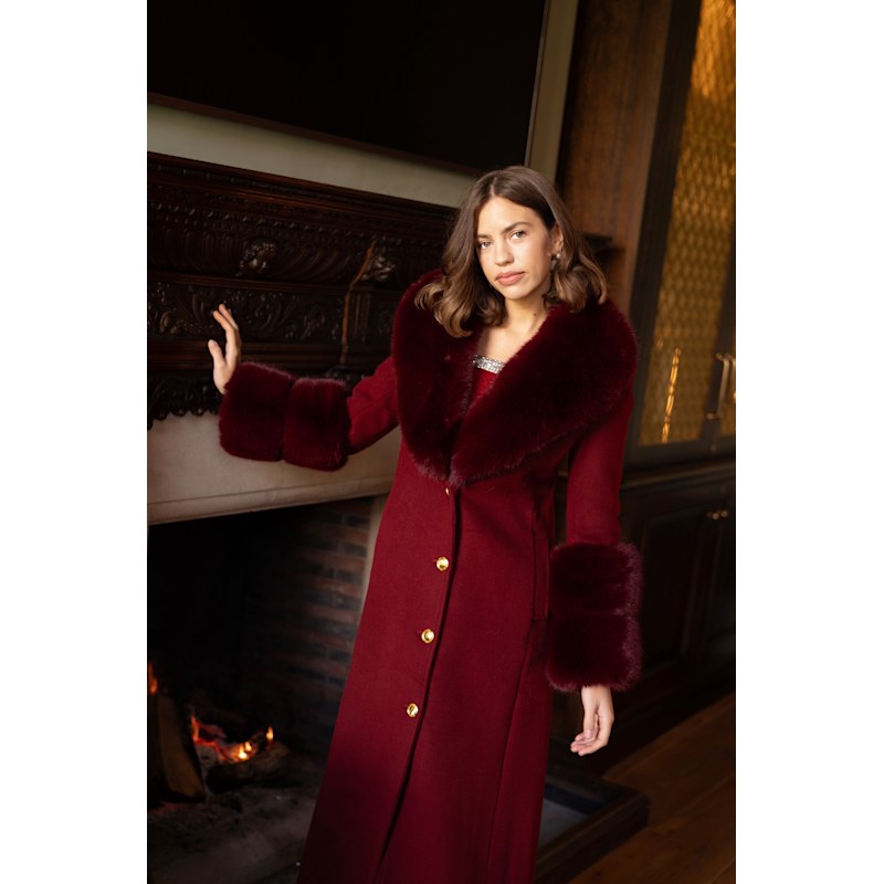 Thumbnail of Huntington Burgundy Cashmere Coat image