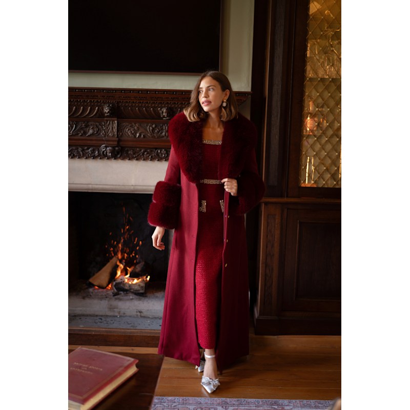 Thumbnail of Huntington Burgundy Cashmere Coat image