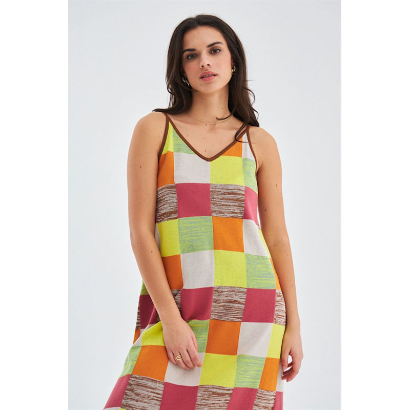 Women's Bonjo Summer Patch Knit Strap Dress - Multicolour | L/Xl | Peraluna