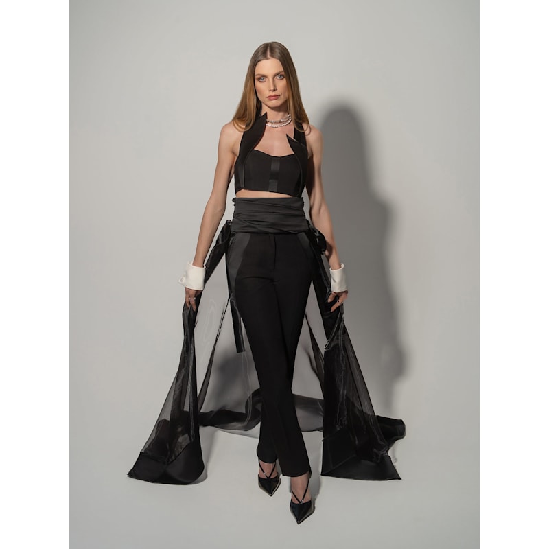 Thumbnail of Hypnotic Glow Sheer Organza Overskirt, Black image