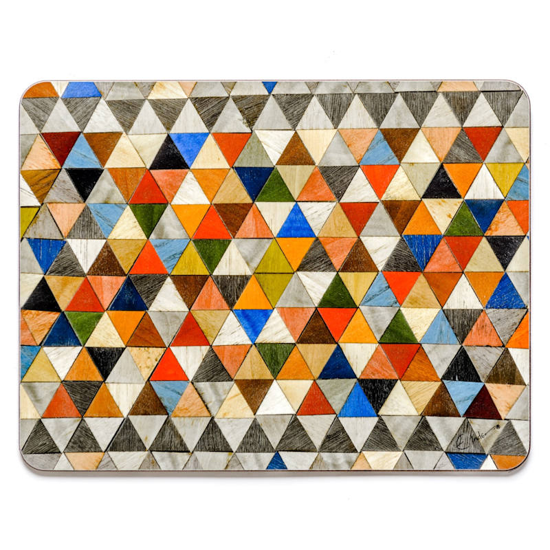 Thumbnail of Large Placemats Set Of Six In Mosaic Boho Chic Harlequin Range. Heat Resistant Melamine. image