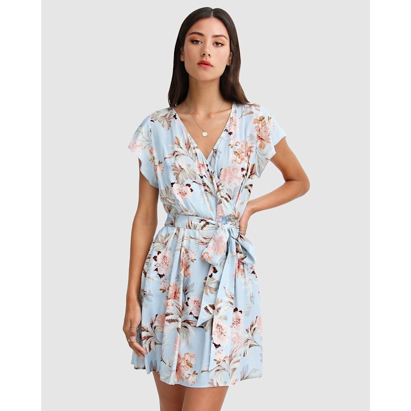 Thumbnail of I'm The Star Wrap Dress - Light Blue image