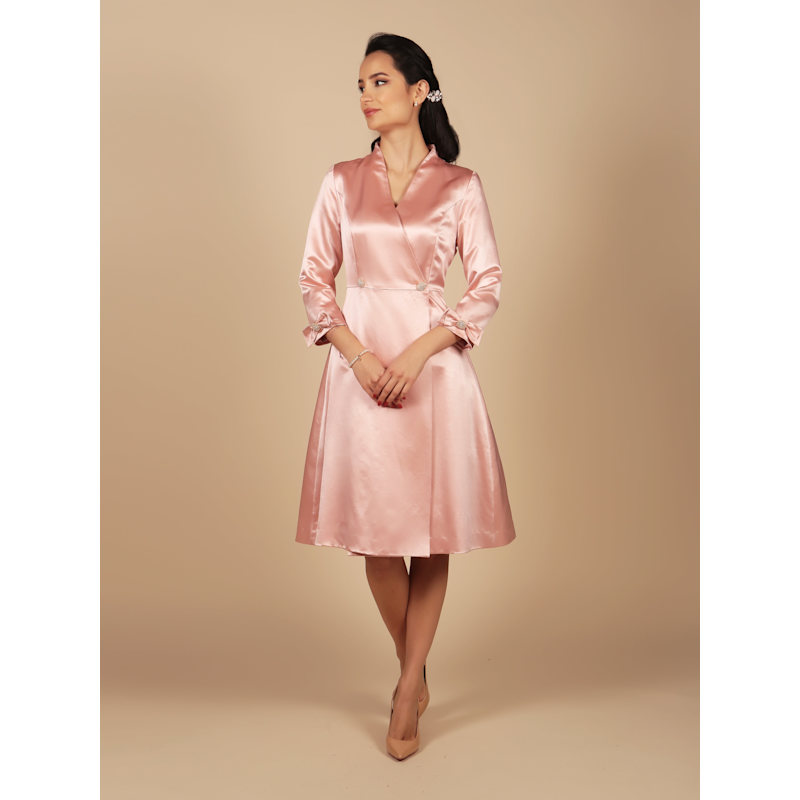 Thumbnail of Astor Silk Taffeta Dress Coat In Rosa image