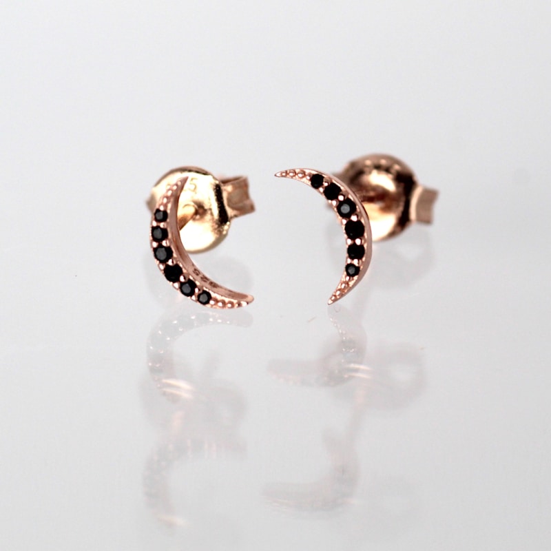 Thumbnail of Black Moon Earrings image