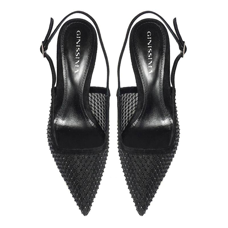 Thumbnail of Iana Suede-Mesh Shoes With Sparkling Details, Black - Premium Collection image