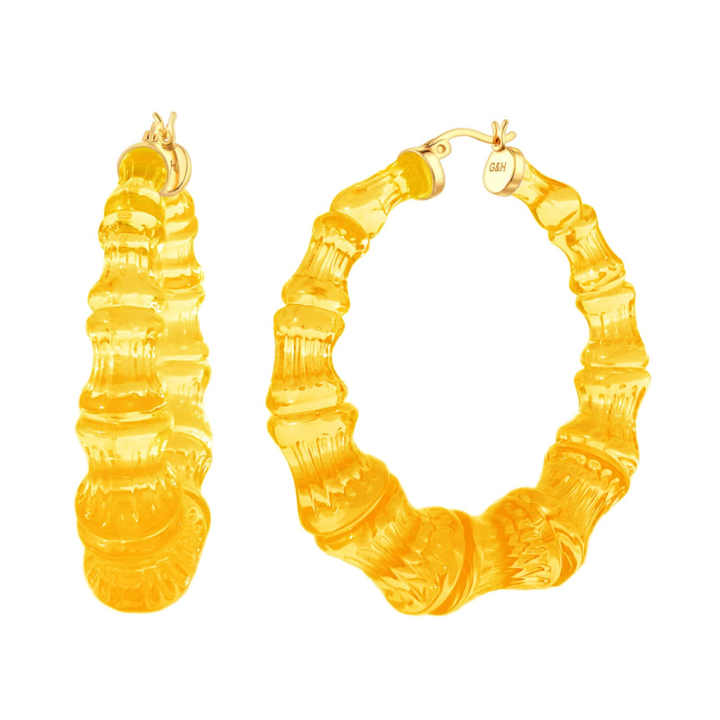 Thumbnail of Bamboo Hoop Earrings In Honey image