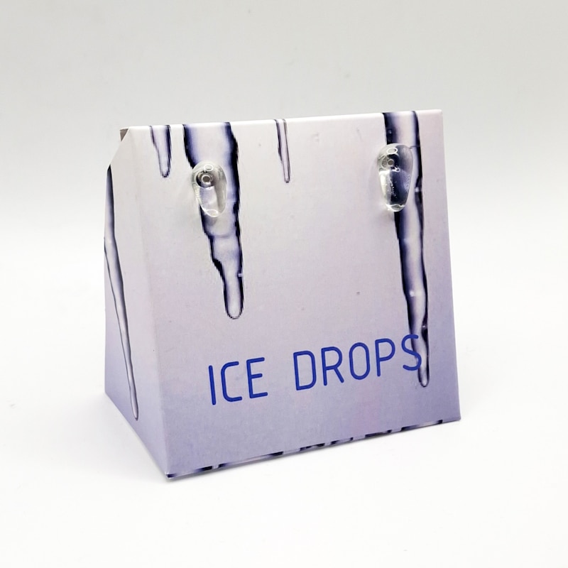Thumbnail of Ice Drops - Tiny Clear Glass Earrings image