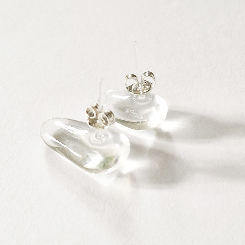 Thumbnail of Ice Drops - Tiny Clear Glass Earrings image