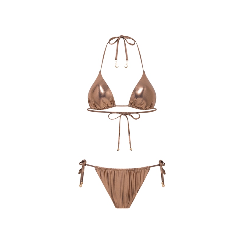 Thumbnail of Two-Piece Icon Bikini – Metallic Copper image