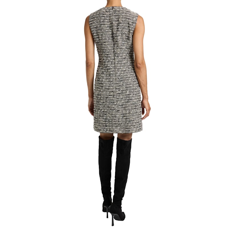 Thumbnail of Ida Shift Dress With Skirt Zipper Detail In Modern Tweed image