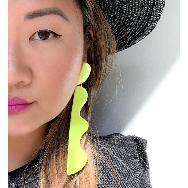 Thumbnail of Xtra-Large Wiggle Earrings In Neon Yellow image