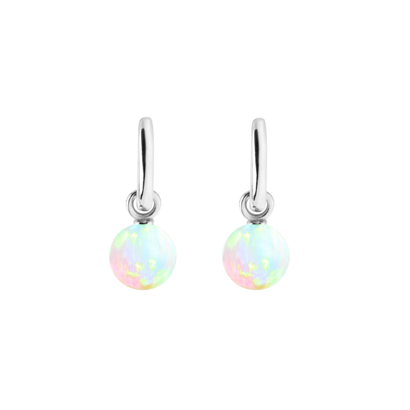 Thumbnail of Aetia Sea Opal Hoop Earrings - Silver image