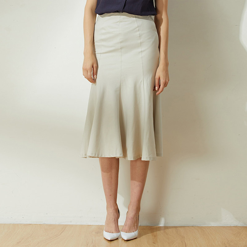 Thumbnail of Kierce Mermaid Midi Skirt In Oyster image