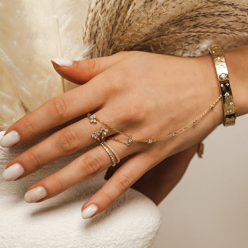 Thumbnail of Illuminess™ Premium Gold Vermeil French Pavé Sparkle Stacking Ring image