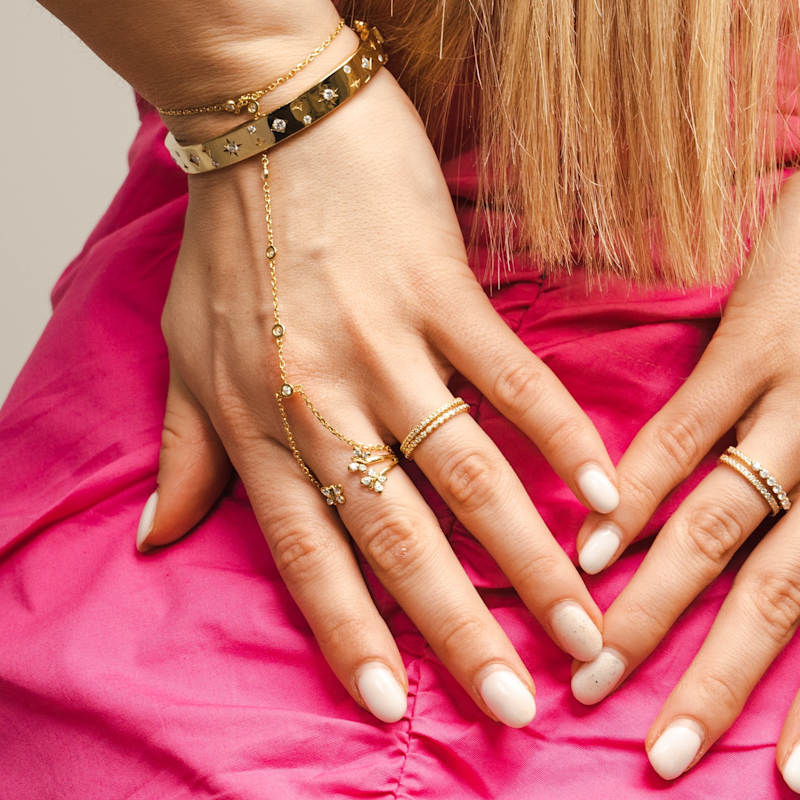 Thumbnail of Illuminess™ Premium Gold Vermeil French Pavé Sparkle Stacking Ring image