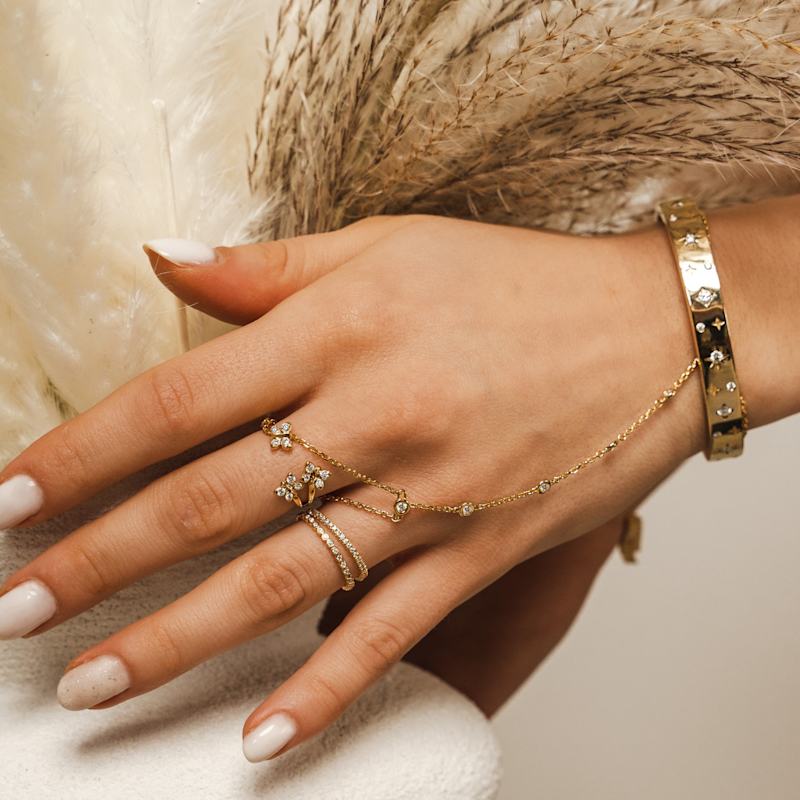 Thumbnail of Illuminess™ Star Starset Bangle In Premium Gold Vermeil & Moissanite image