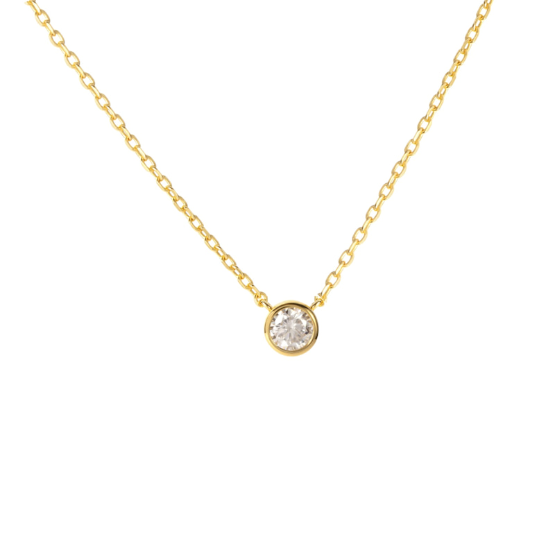 Thumbnail of Illuminess™ Gold Vermeil 6Mm Moissanite Stone 'The Light Inside You' Choker image
