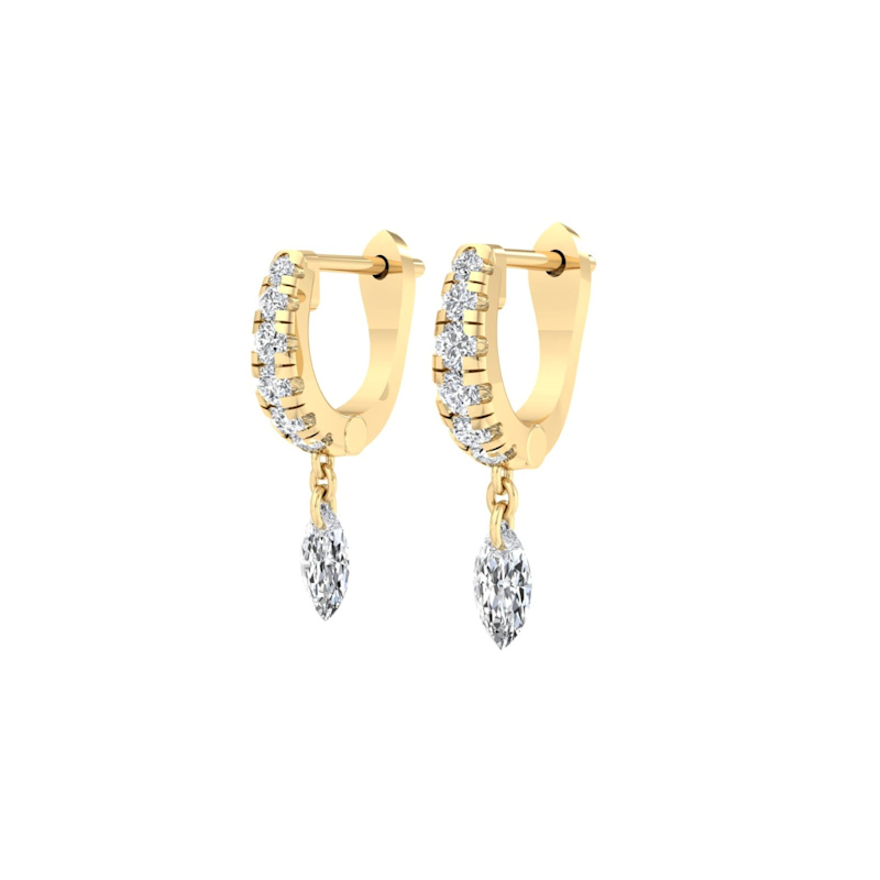 Thumbnail of Illuminess™ Gold Vermeil Floating Moissanite Huggies image