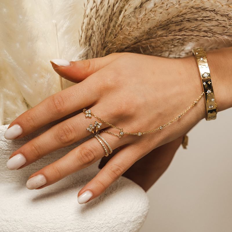 Thumbnail of Illuminess™ Premium Gold Vermeil Moissanite Sparkle Hand Chain image