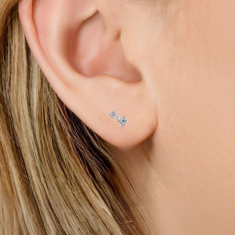 Thumbnail of Illuminess™ Mini Sterling Silver Shooting Star Studs image