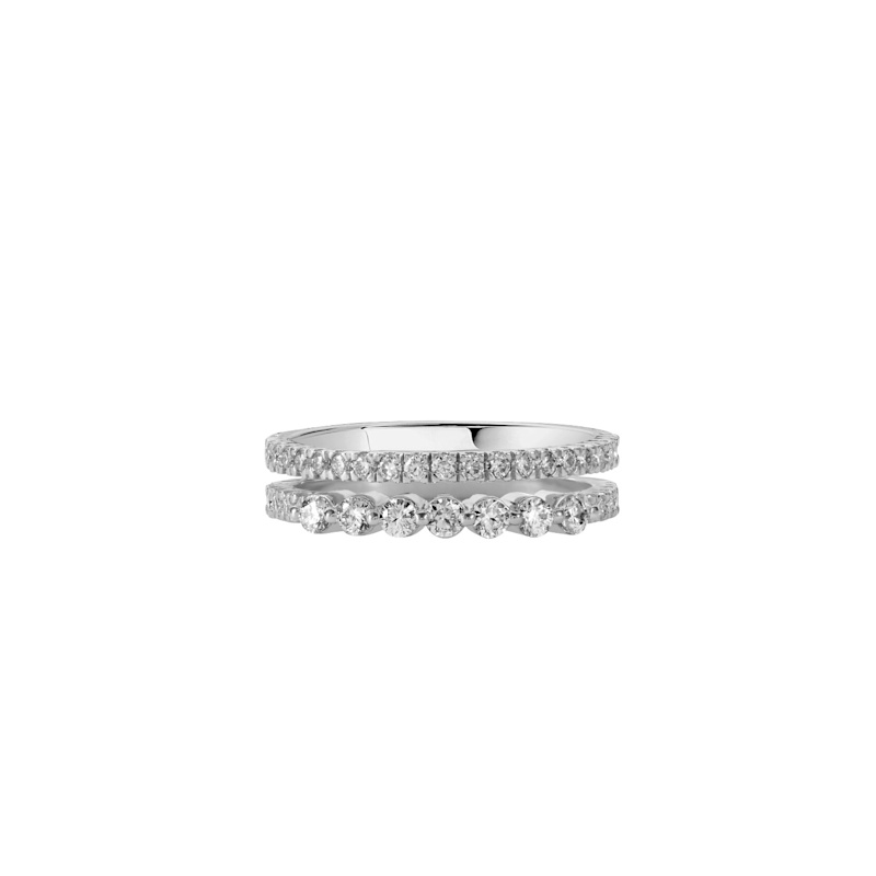 Thumbnail of Illuminess™ Premium Sterling Silver Moissanite Combi Ring image