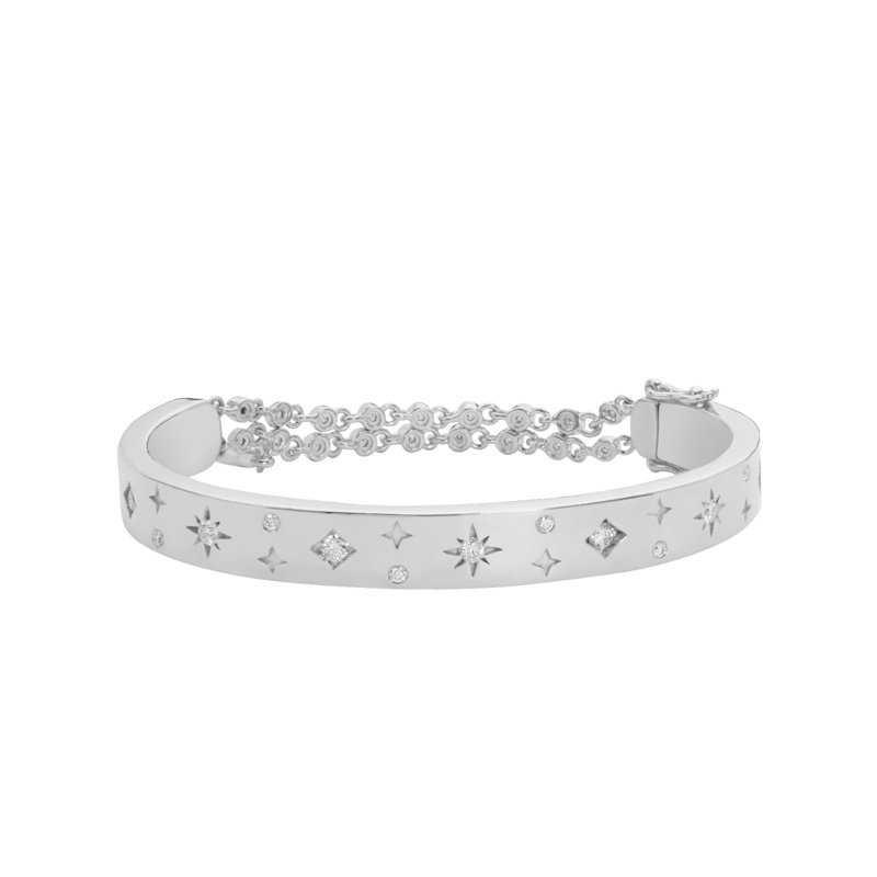 Thumbnail of Illuminess™ Star Starset Bangle In Premium Sterling Silver & Moissanite image