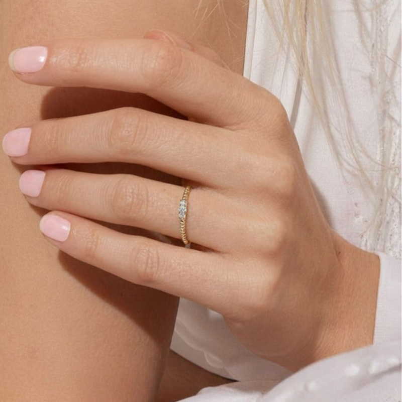 Thumbnail of Illuminess™ Sterling Silver Trio Textured Stacking Ring image