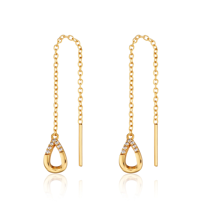 Thumbnail of Gold Illusion Threader Earrings image