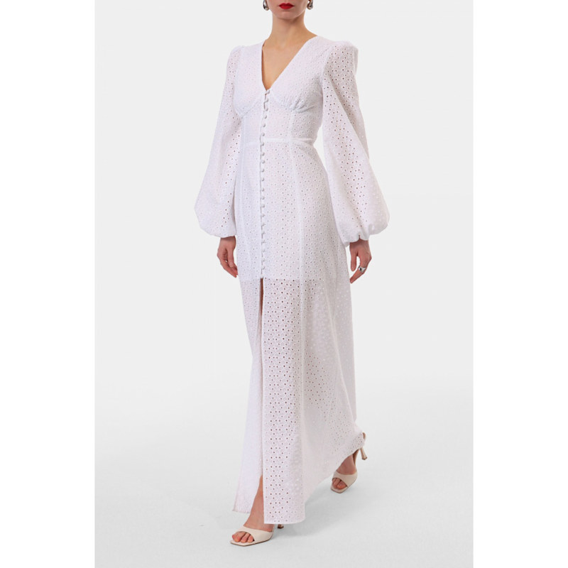 Thumbnail of Imani White Lace Maxi Dress image