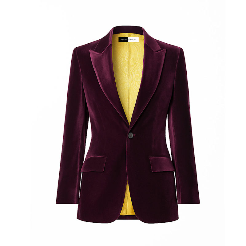 Thumbnail of Imperial Amethyst Tailored Velvet Blazer image