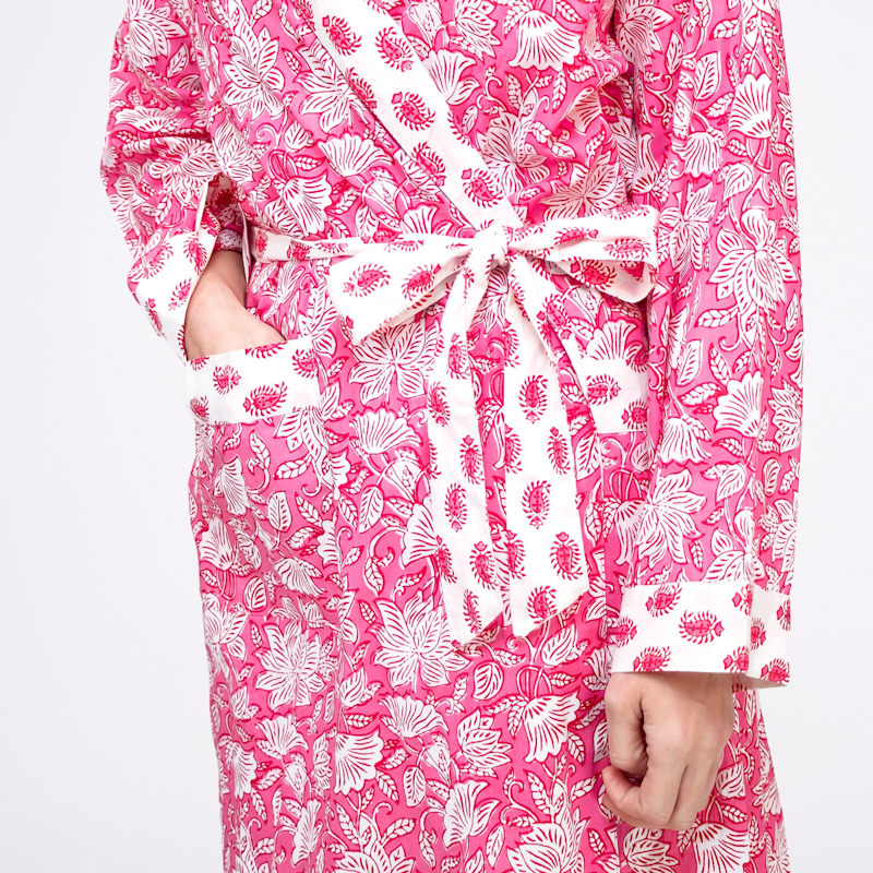 Thumbnail of Indian Cotton Peony Paisley Print Robe image
