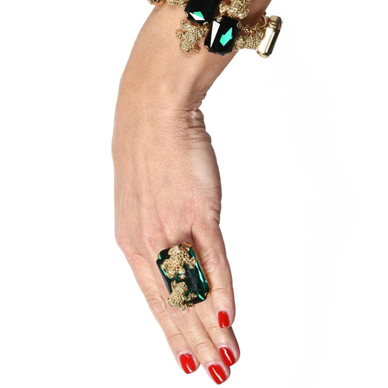 Thumbnail of Ines Ring With Emerald Crystal &  Frog Motifs image