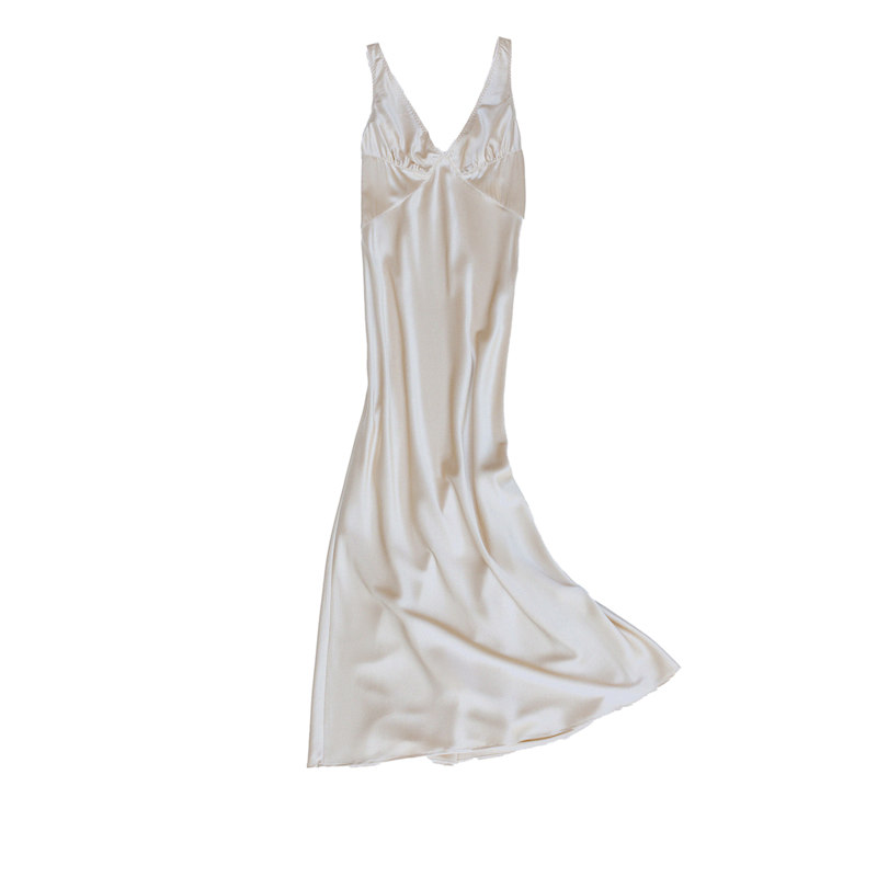 Thumbnail of Infatuated Silk Maxi Dress - Champagne image