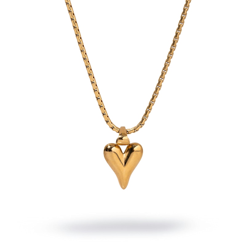 Thumbnail of Infinite Love Heart Pendant Gold Statement Necklace - Gold image
