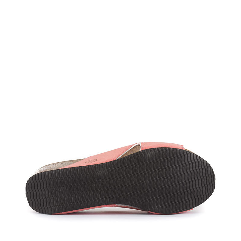 Thumbnail of Inis - Vegan Wedge Crossover Platform Slider - Salmon/Pink image