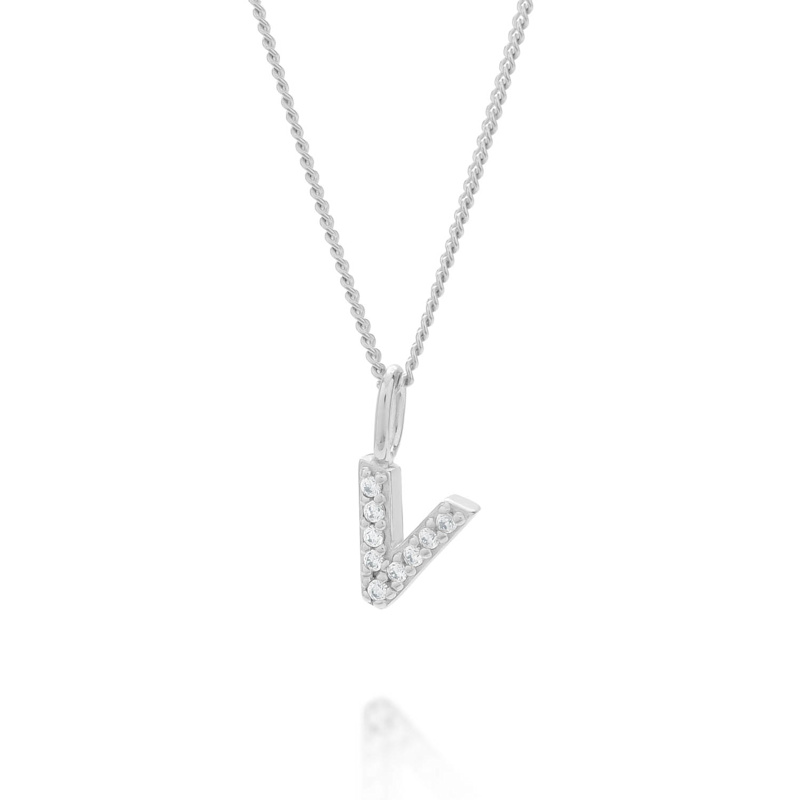 Thumbnail of Initial Sparkle Necklace Sterling Silver image