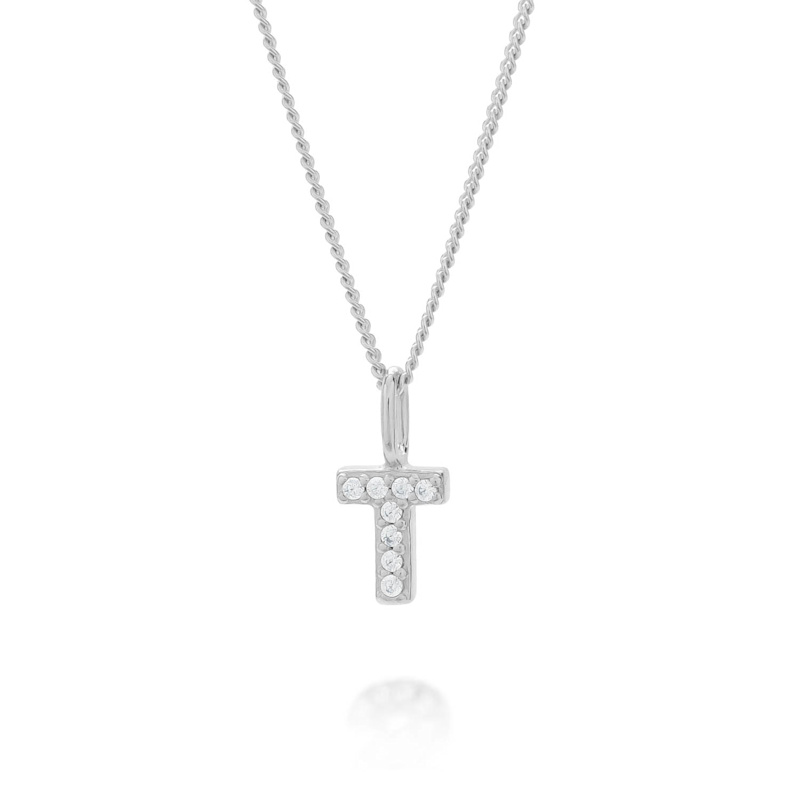 Thumbnail of Initial Sparkle Necklace Sterling Silver image